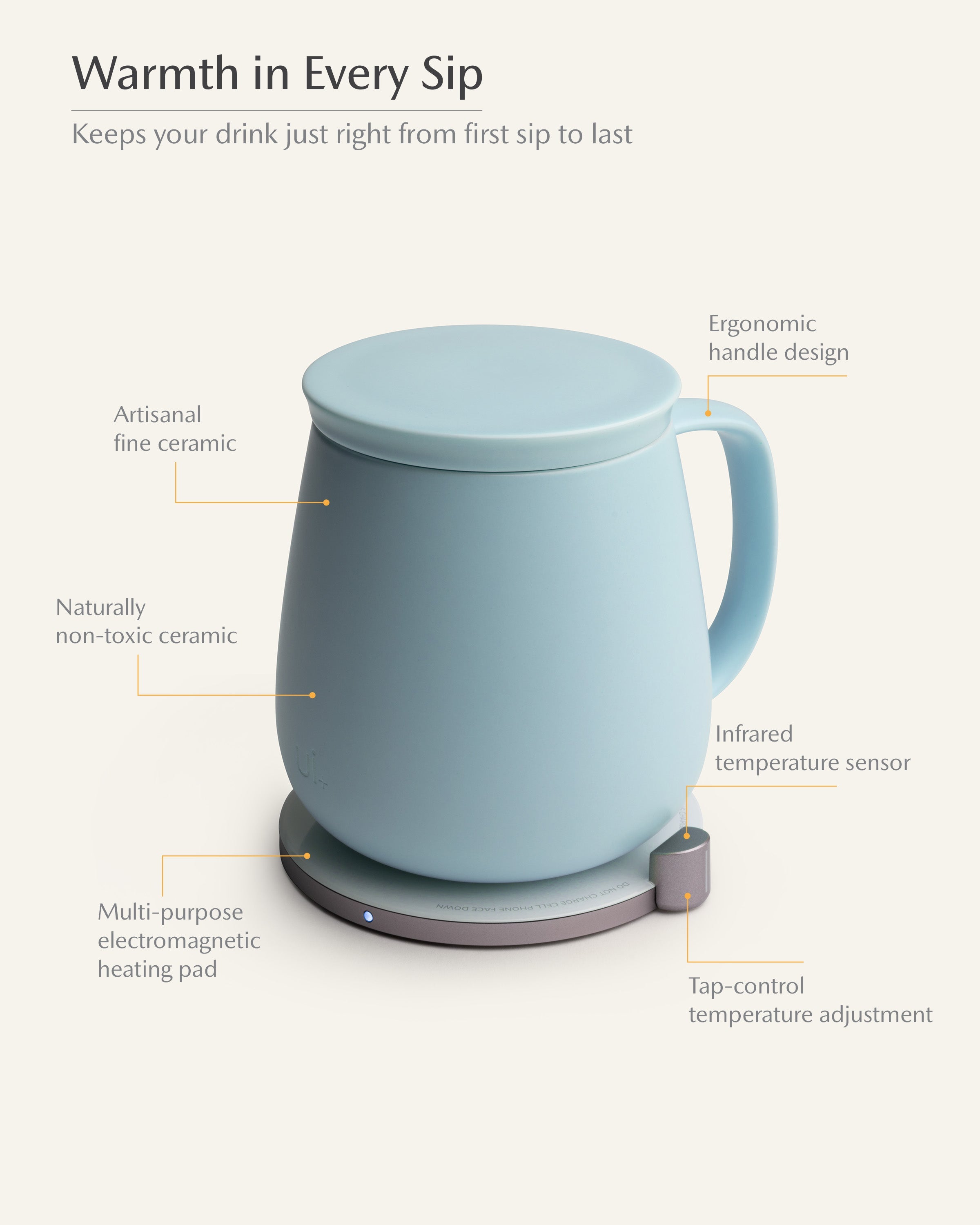 OHOM Ui+ Self-heating Mug Set - Moonmist Blue | Heirloom Boulevard