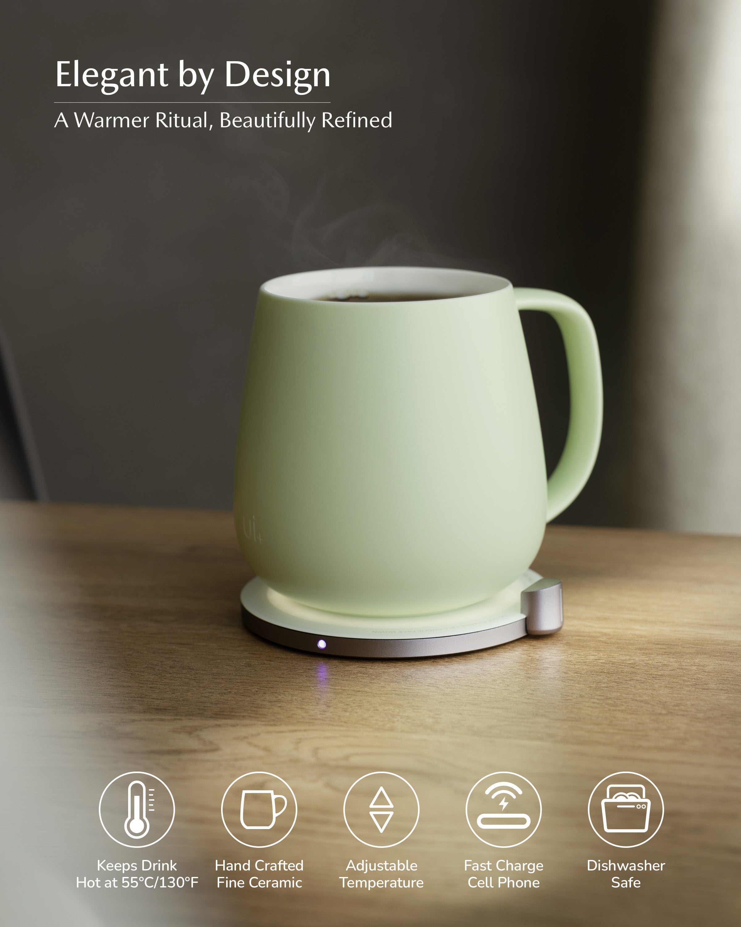 OHOM Ui+ Self-heating Mug Set - Verde Green | Heirloom Boulevard
