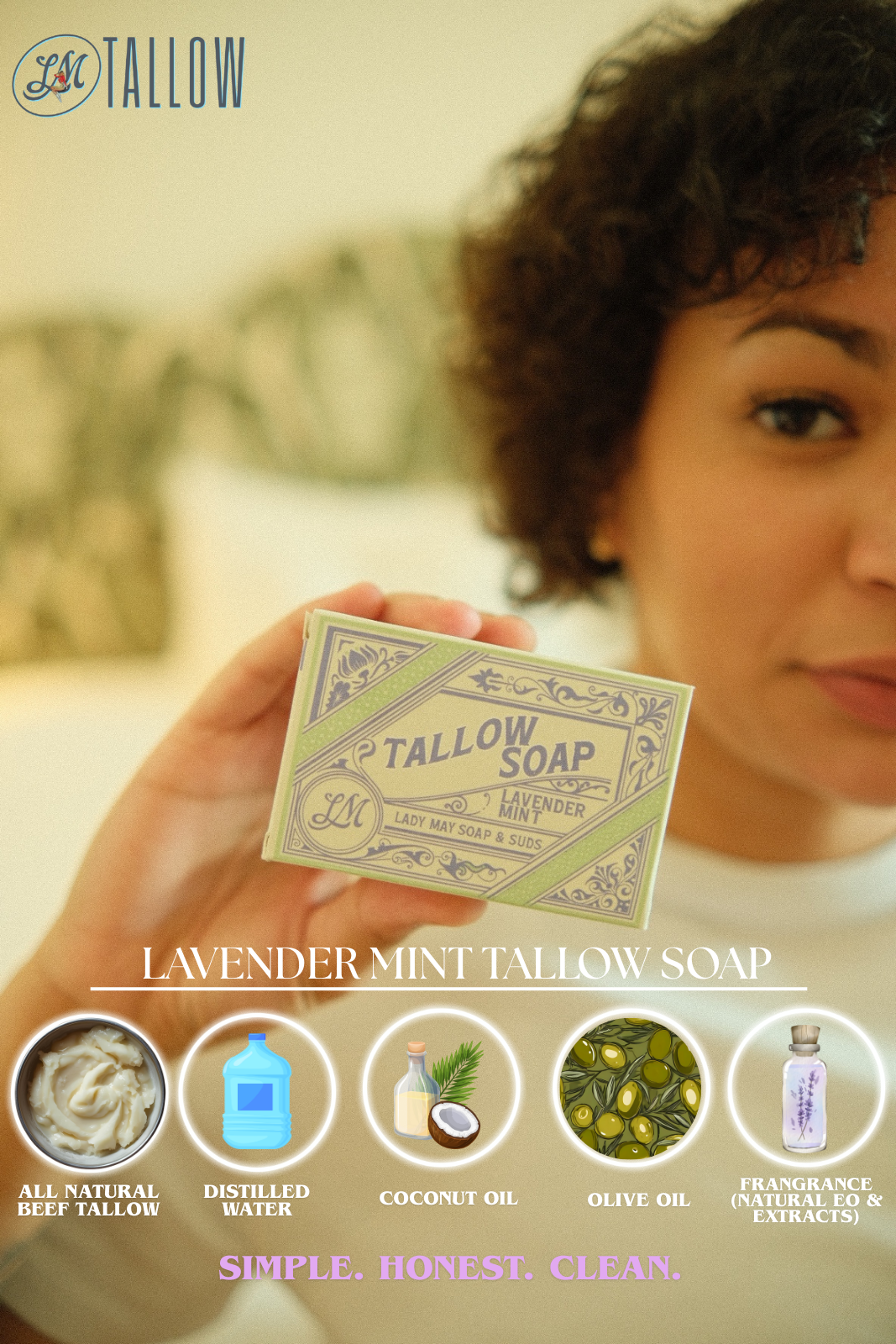 All-Natural Tallow Soap – Lavender Mint & Unscented | Non-Toxic Bar Soap With Tallow Lady May Tallow | Heirloom Boulevard