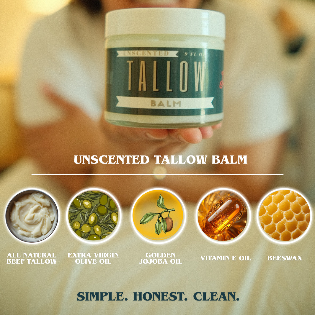Unscented Tallow Balm – All-Natural Beef Tallow Moisturizer Lady May Tallow | Heirloom Boulevard