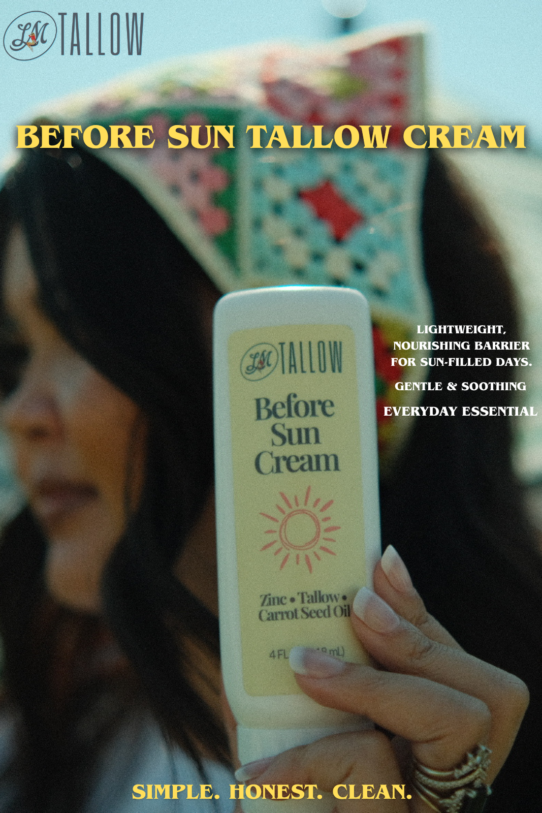 Tallow Before Sun Cream | Beef Tallow Non-Nano Zinc Oxide and Botanical Oils Lady May Tallow | Heirloom Boulevard