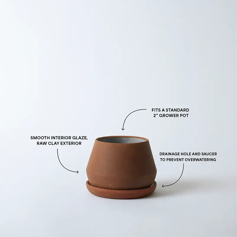 LBE Design Rancho Planter - 5 Inch with Saucer | Heirloom Boulevard