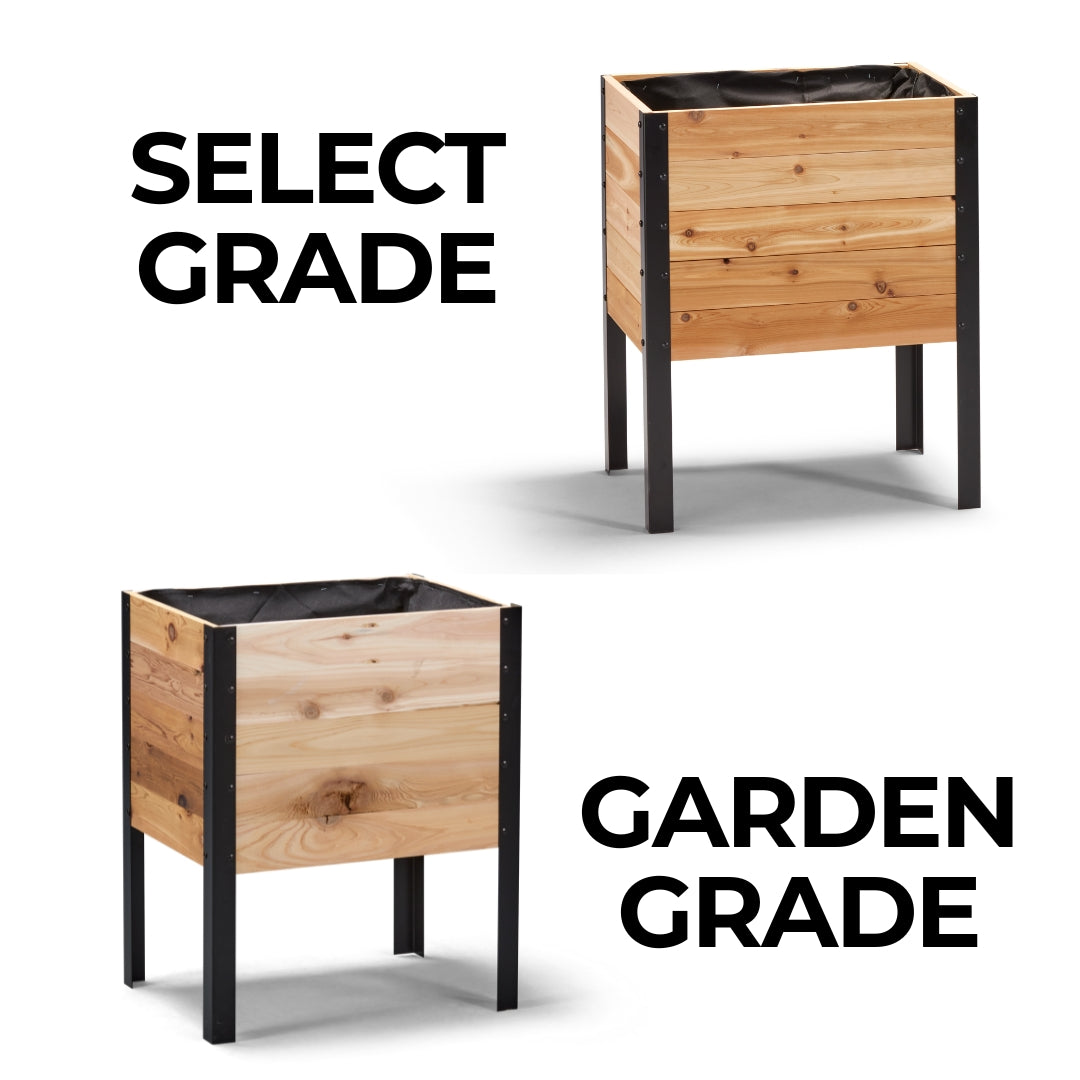 Cedar Planters 18″ x 24″ Raised Garden Bed - 30" TALL | Heirloom Boulevard