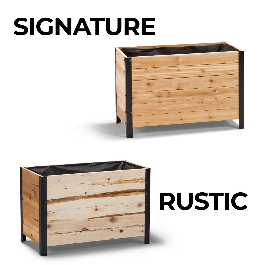 Cedar Planters 18" x 36" Planter Box - 24" TALL | Heirloom Boulevard