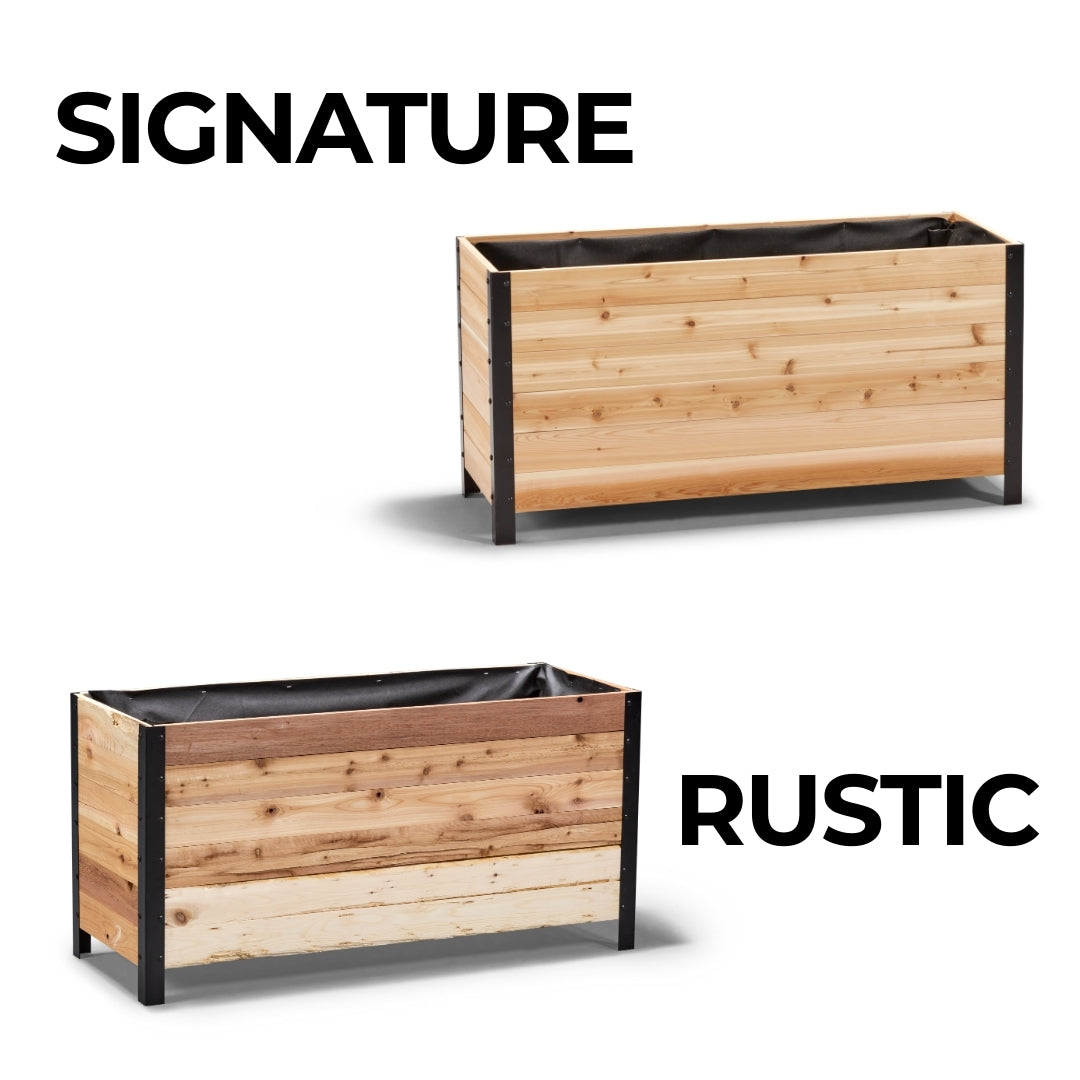 Cedar Planters 18" x 48" Planter Box - 24" TALL | Heirloom Boulevard