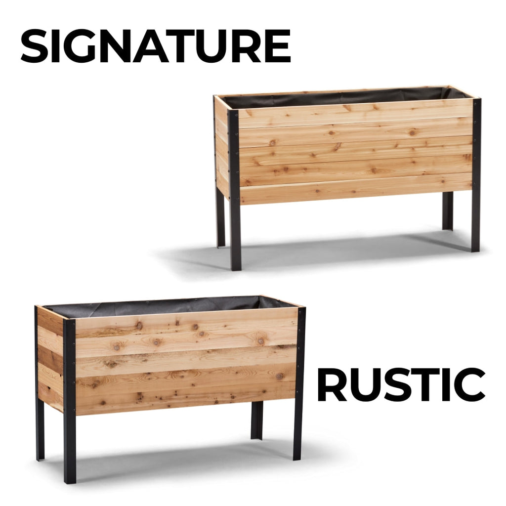 Cedar Planters 18" x 48" Raised Garden Bed - 30" TALL | Heirloom Boulevard