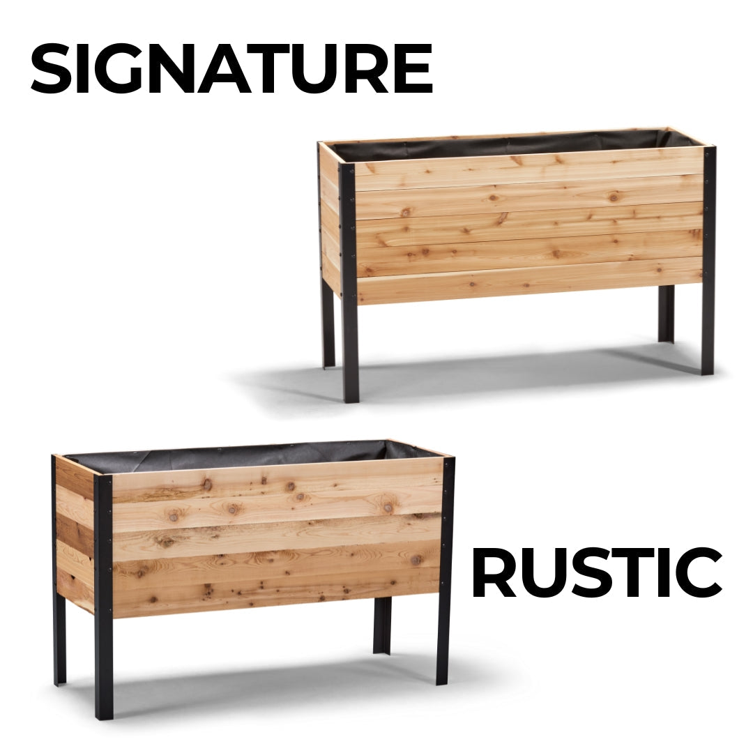 Cedar Planters 18" x 48" Raised Garden Bed - 30" TALL | Heirloom Boulevard