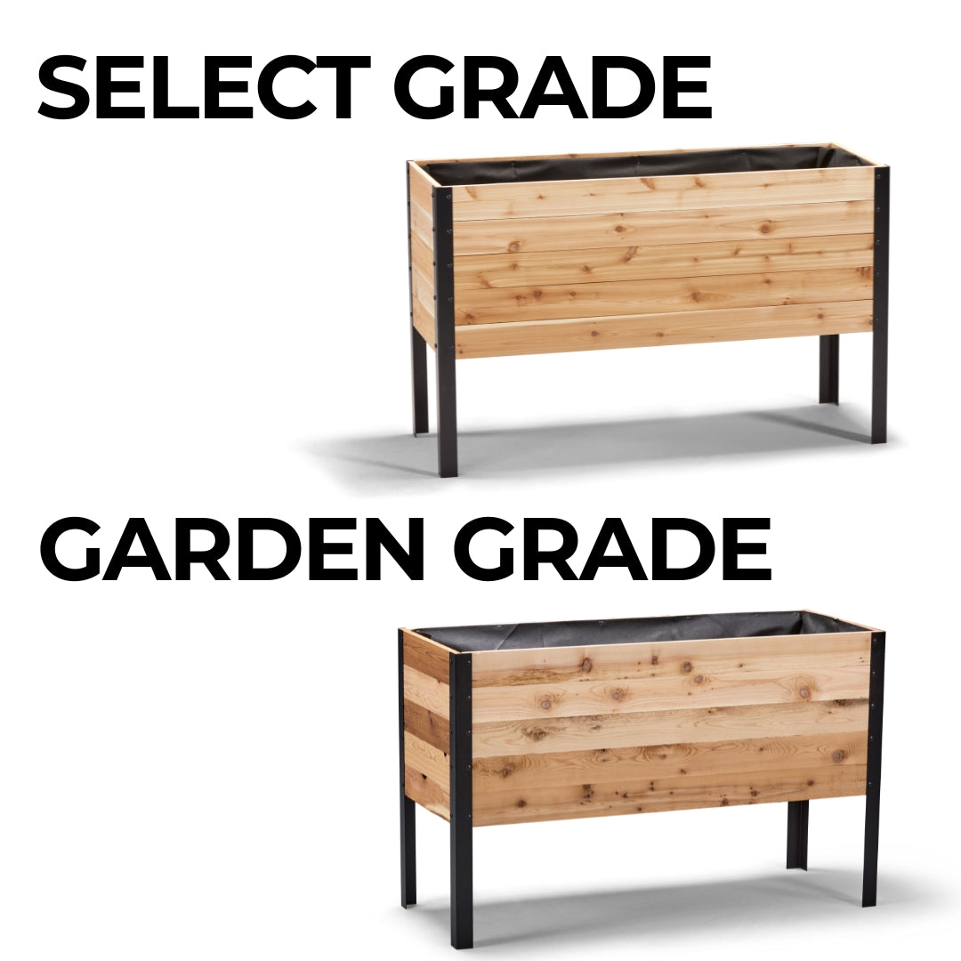 Cedar Planters 18" x 48" Raised Garden Bed - 30" TALL | Heirloom Boulevard