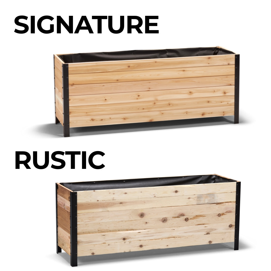 Cedar Planters 18" x 60" Planter Box - 24" TALL | Heirloom Boulevard