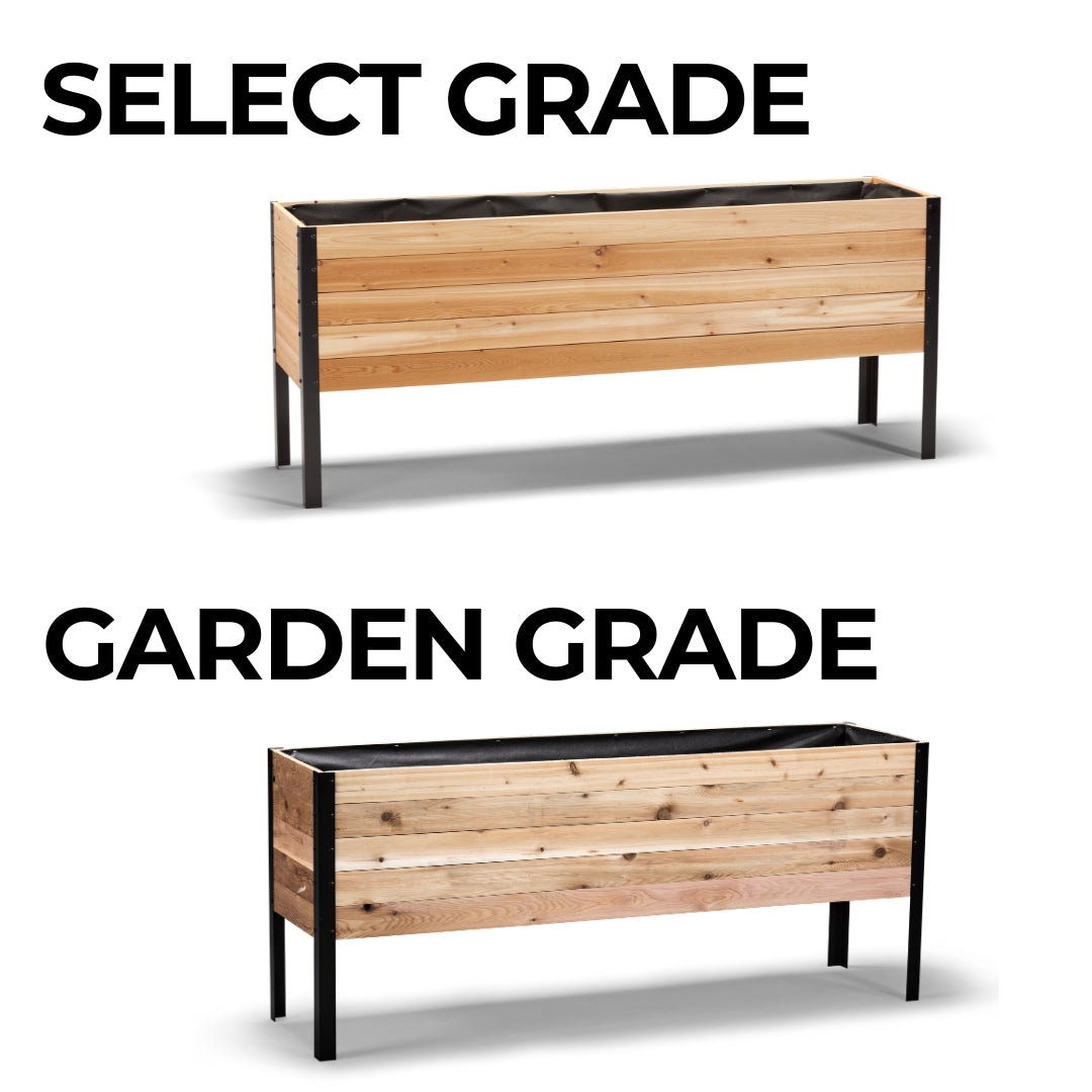 Cedar Planters 18" x 72" Raised Garden Bed - 30" TALL | Heirloom Boulevard