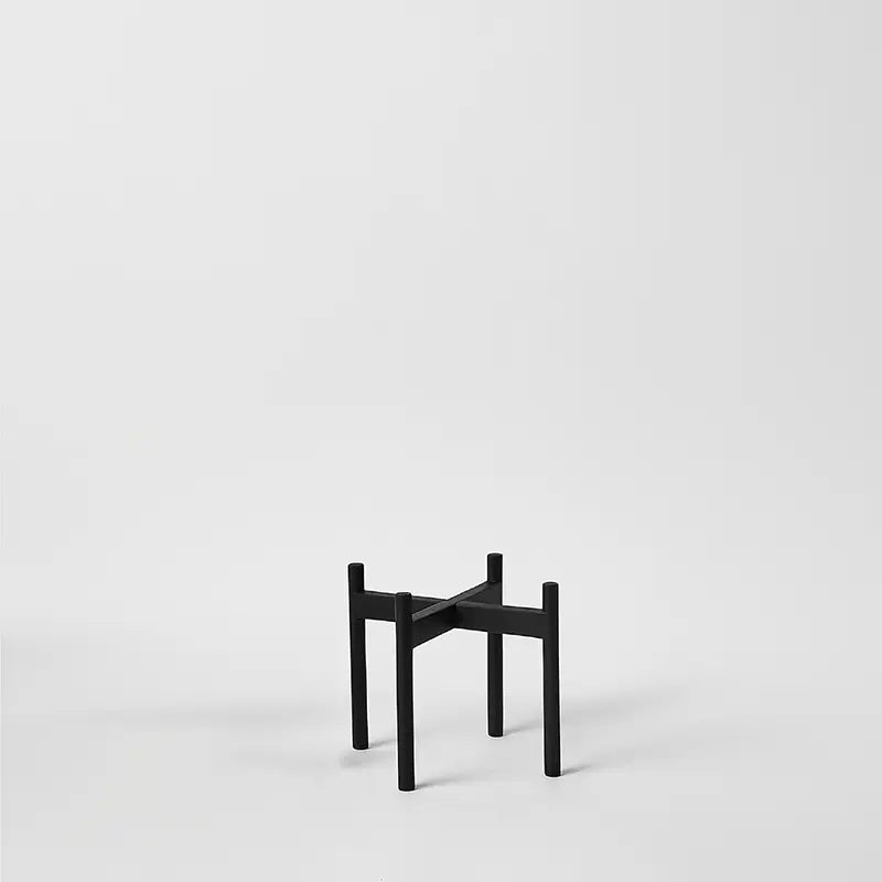 LBE Design Rounded Hardwood Plant Stand Black 6 Inch | Heirloom Boulevard