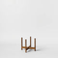 LBE Design Rounded Hardwood Plant Stand Natural Teak 6 Inch | Heirloom Boulevard