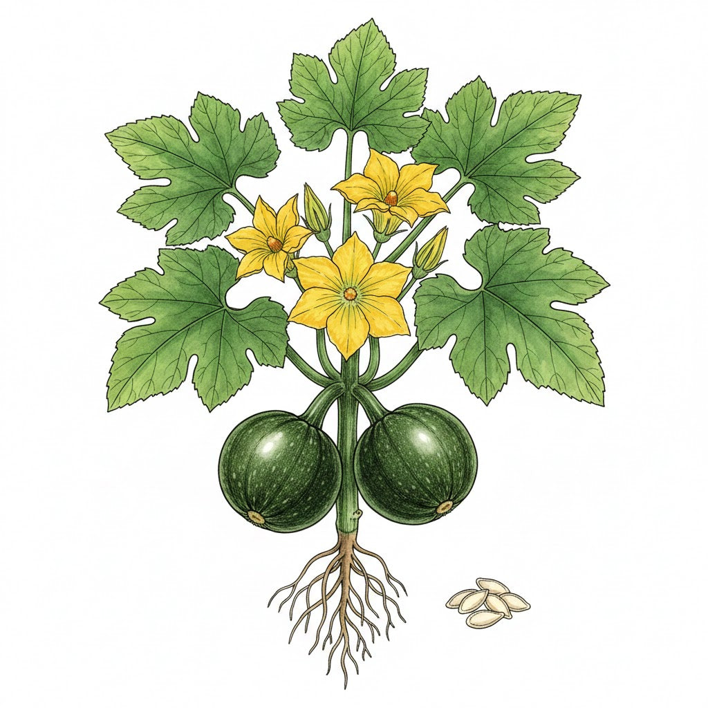 SQUASH Seeds, Zucchini Round | Heirloom Boulevard