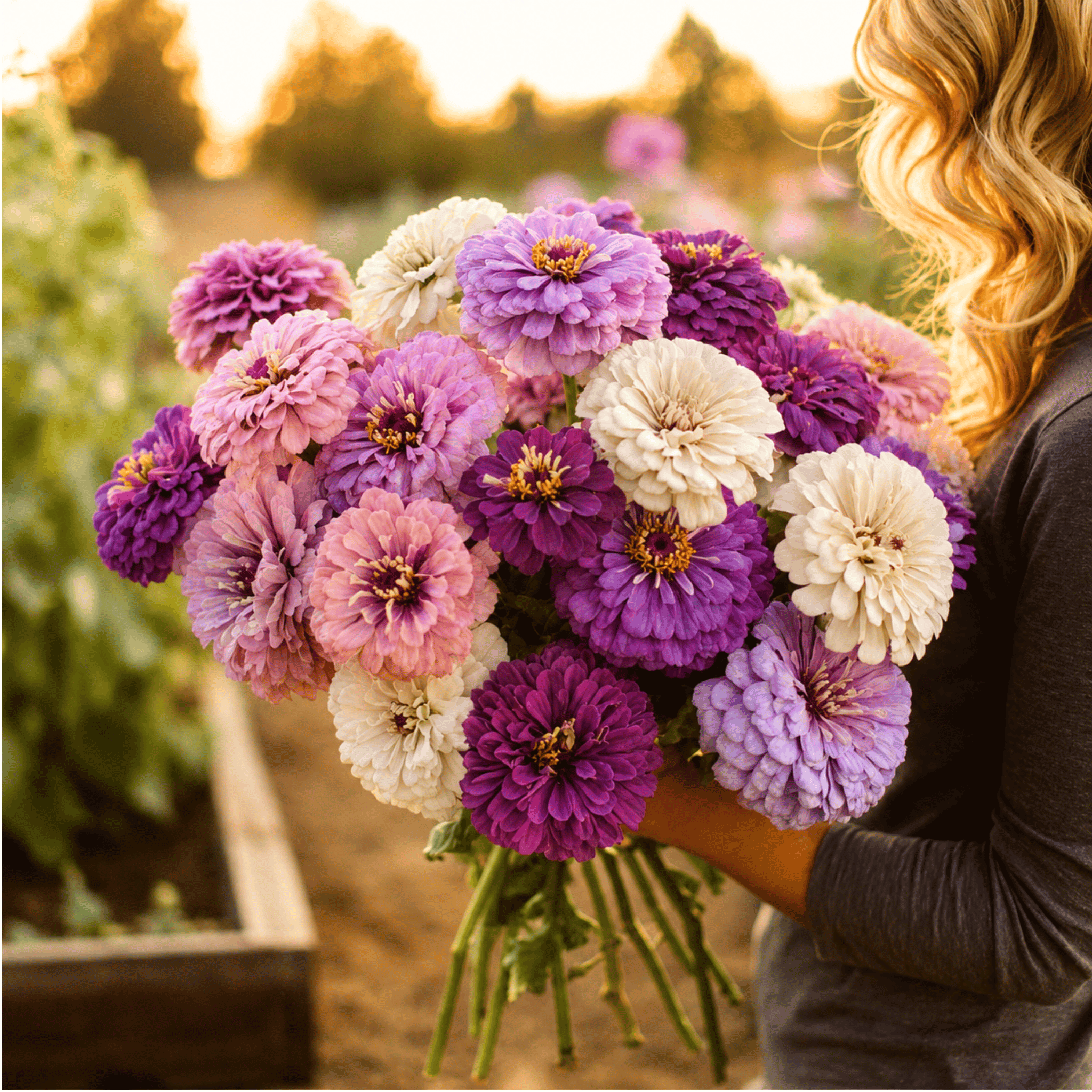Southern Seeds Blueberry Cheesecake Zinnia – 100 Seeds