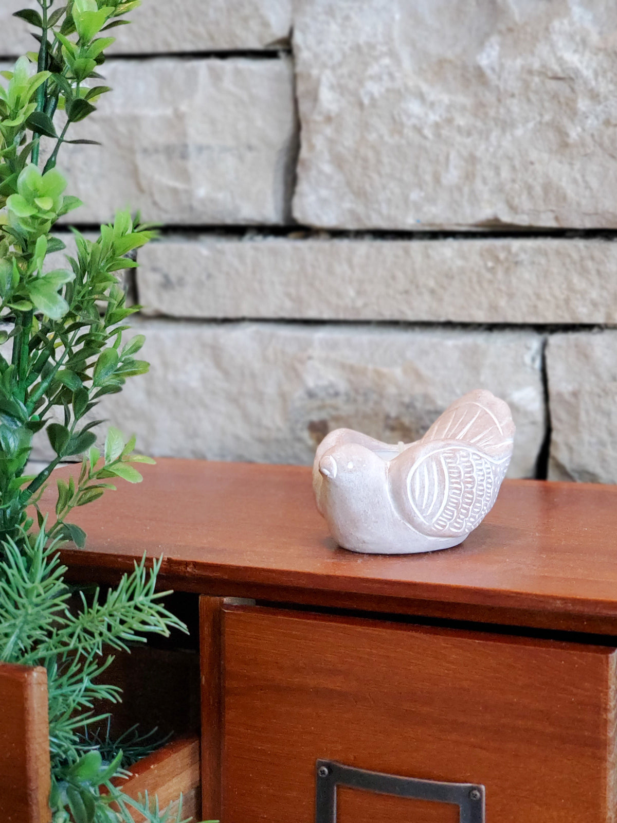 Terracotta Tea Light Candle Holder - Bird KORISSA | Heirloom Boulevard