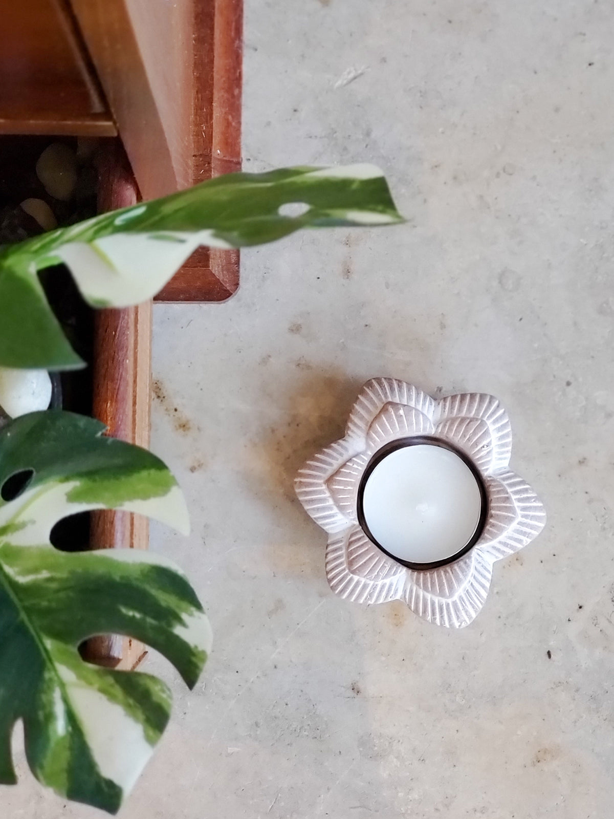 Terracotta Tea Light Candle Holder - Flower KORISSA | Heirloom Boulevard