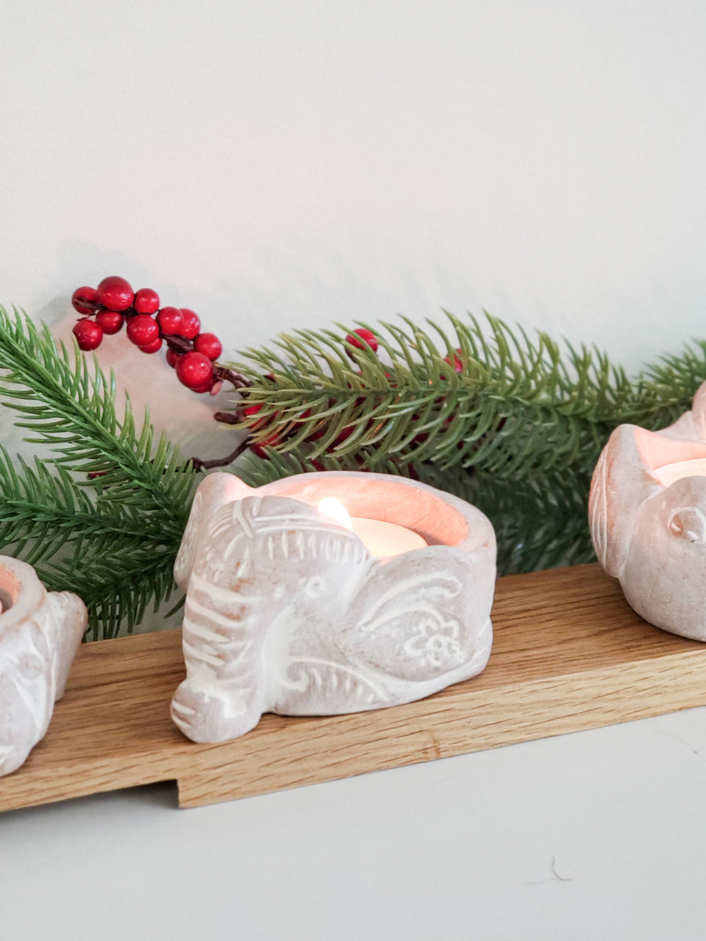 Terracotta Tea Light Candle Holder - Elephant KORISSA | Heirloom Boulevard