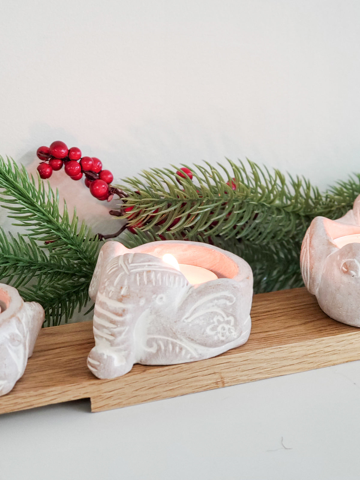 Terracotta Tea Light Candle Holder - Elephant KORISSA | Heirloom Boulevard