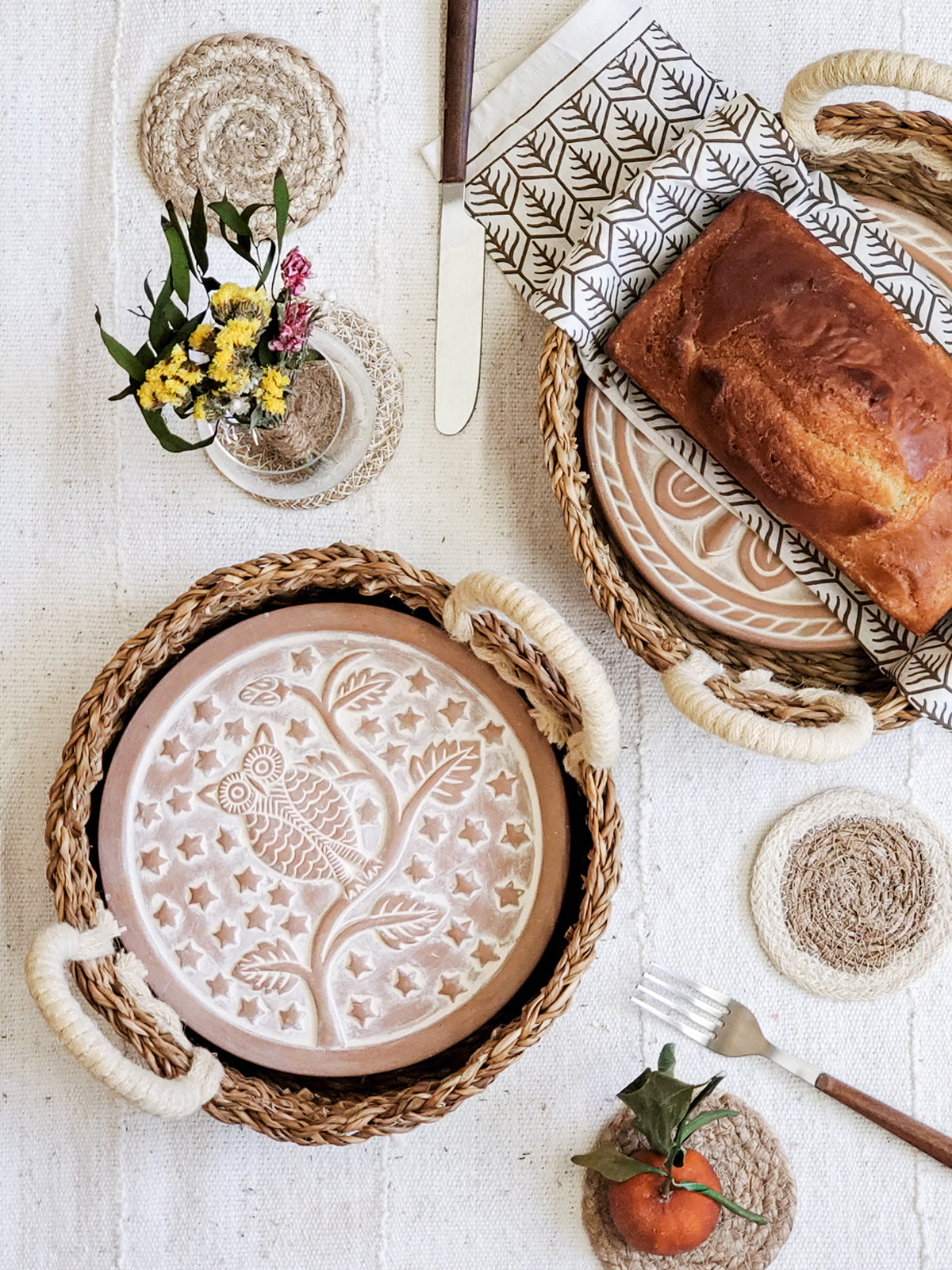 Bread Warmer & Basket Gift Set with Tea Towel - Owl Round | Heirloom Boulevard