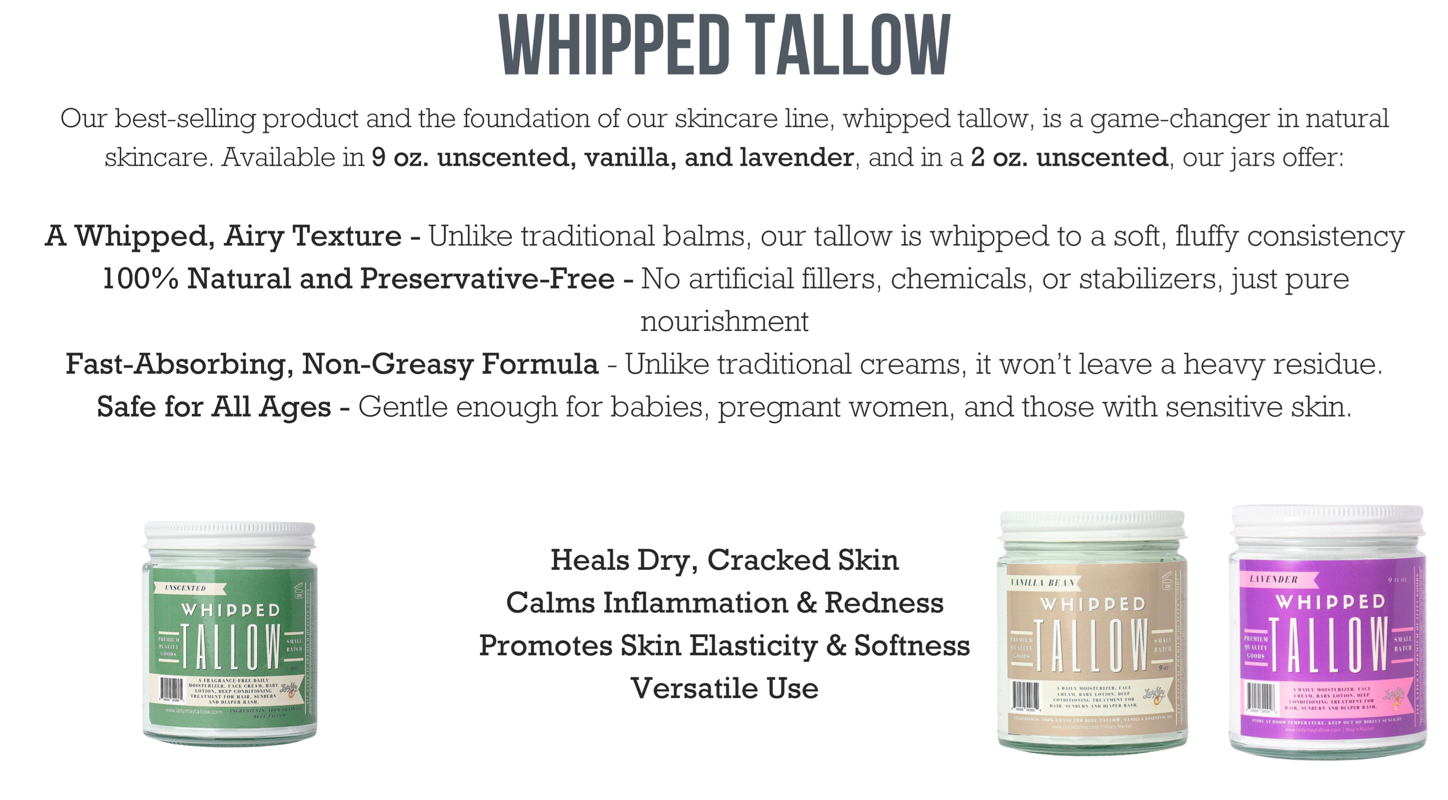 6 pack Travel Tallow All-Natural Skincare Premium Quality All Natural Gift Box by The Lady May Lady May Tallow | Heirloom Boulevard