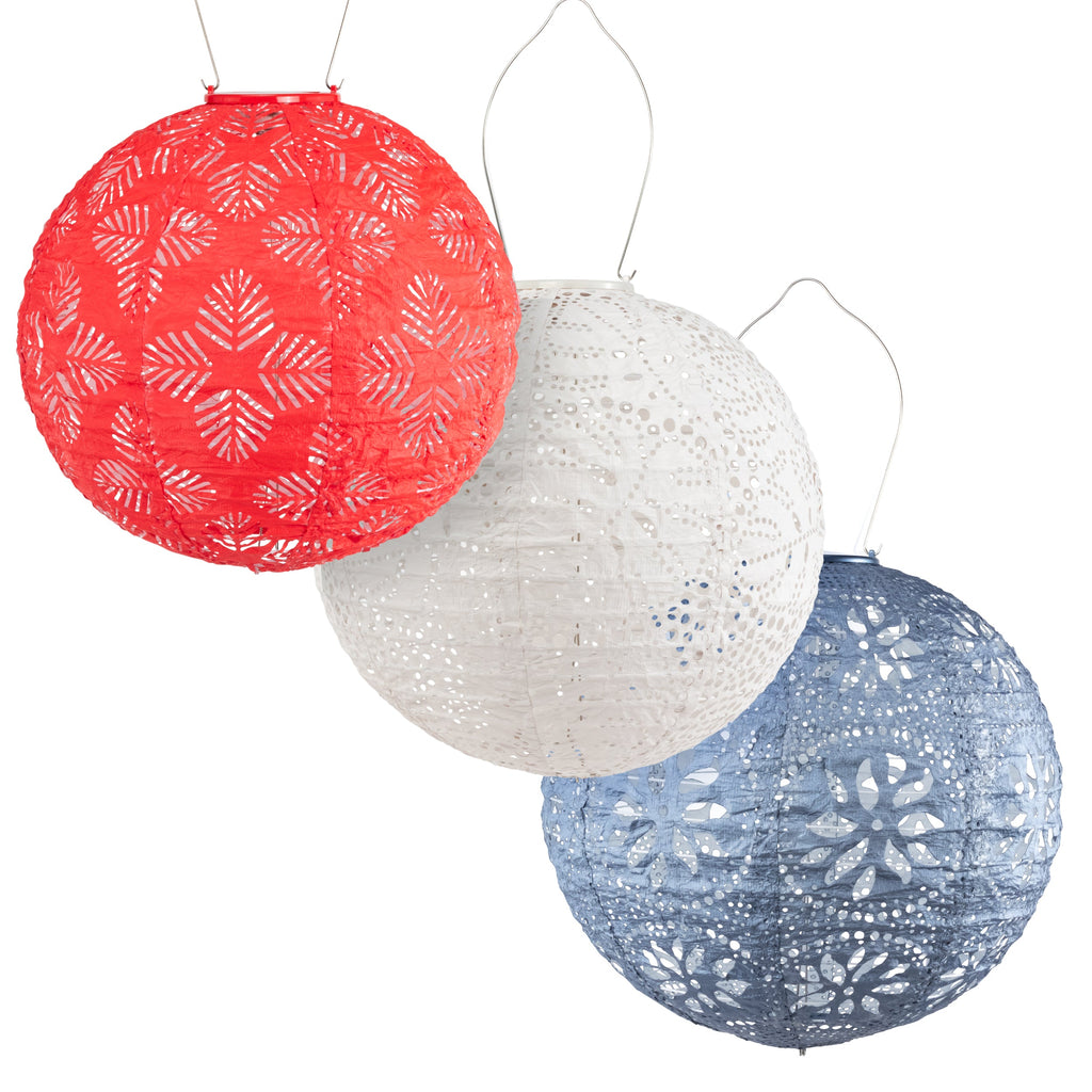 Allsop Soji Stella Red White Blue Solar Lantern 3-pack | Heirloom Boulevard