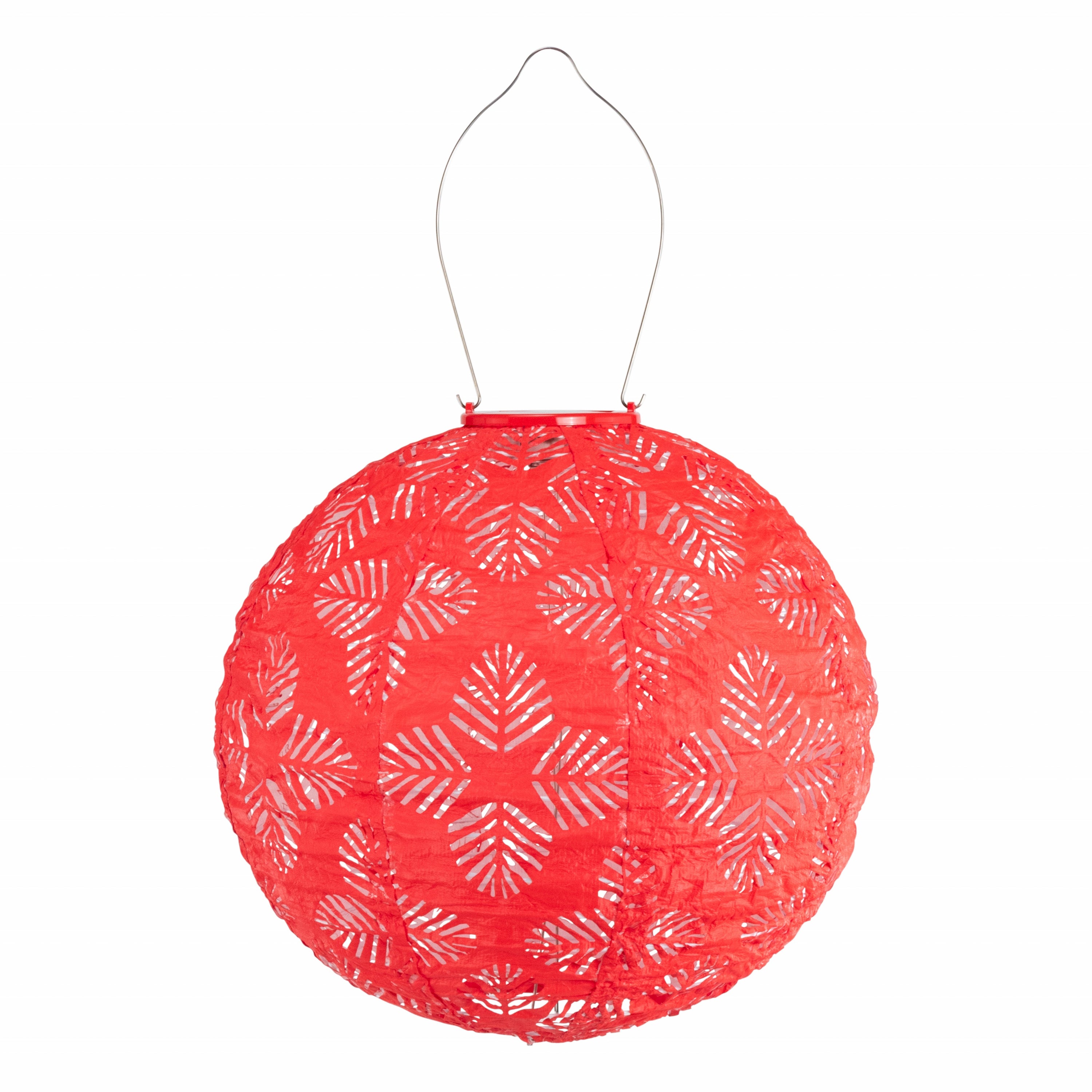 Allsop Soji Stella - Brights Geo Palm - 12" Solar Lantern Chili | Heirloom Boulevard