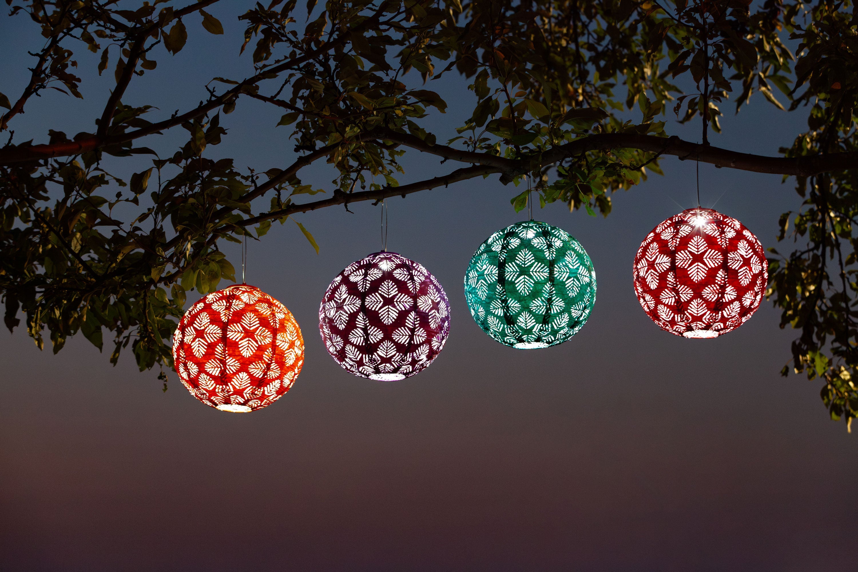 Allsop Soji Stella - Brights Geo Palm - 12" Solar Lantern | Heirloom Boulevard