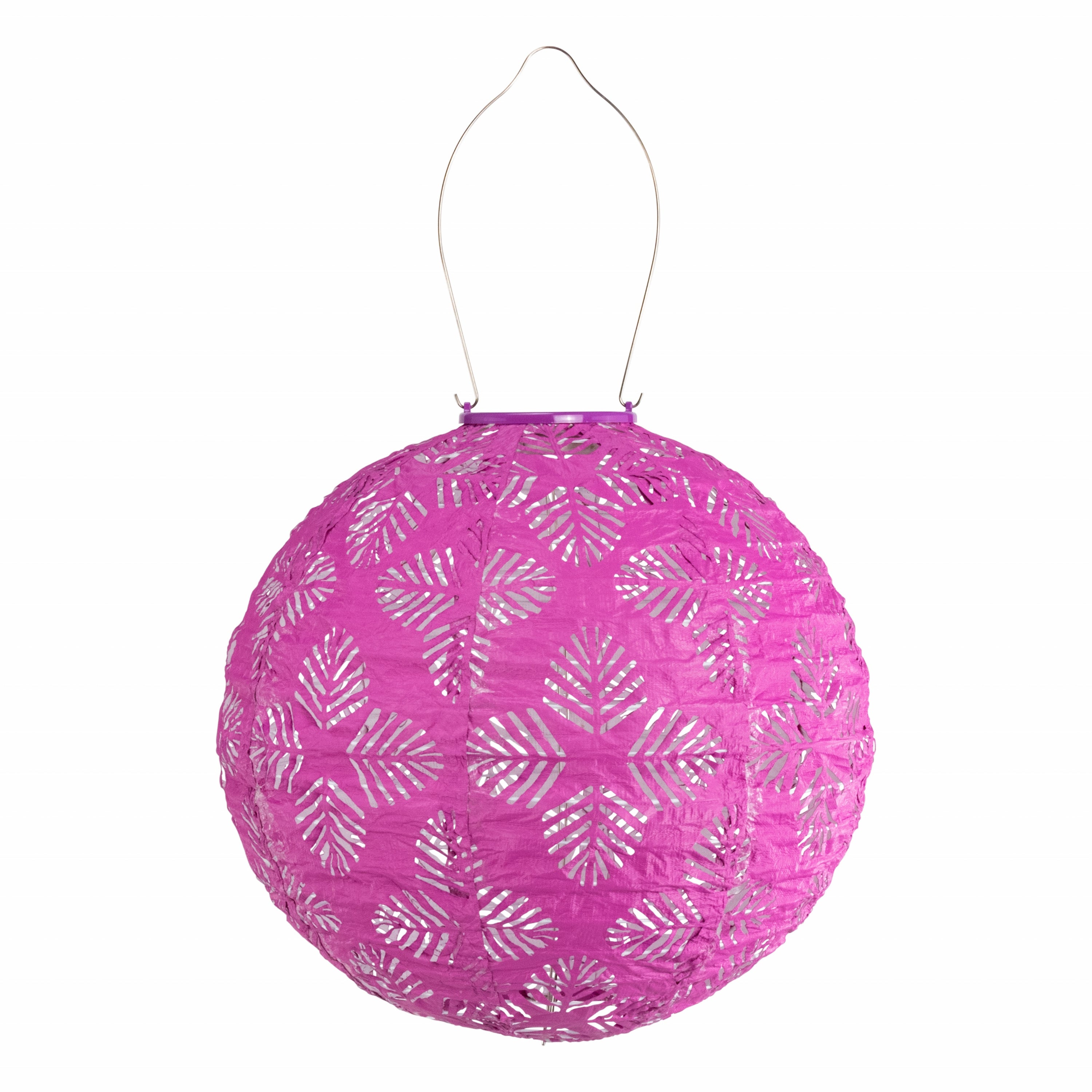 Allsop Soji Stella - Brights Geo Palm - 12" Solar Lantern Violet | Heirloom Boulevard