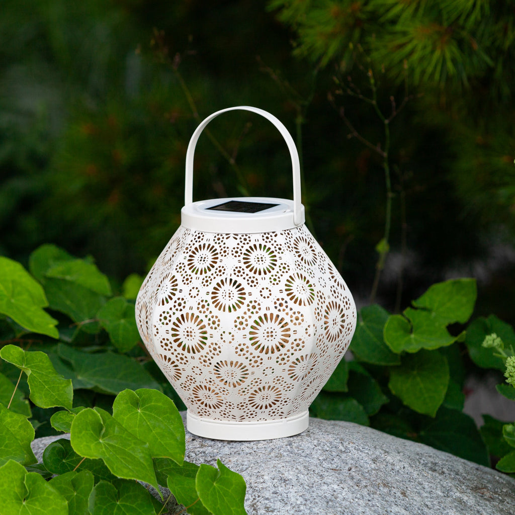 Allsop Daisy Punched Metal Solar Lantern | Heirloom Boulevard
