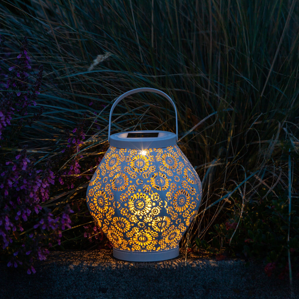 Allsop Daisy Punched Metal Solar Lantern | Heirloom Boulevard
