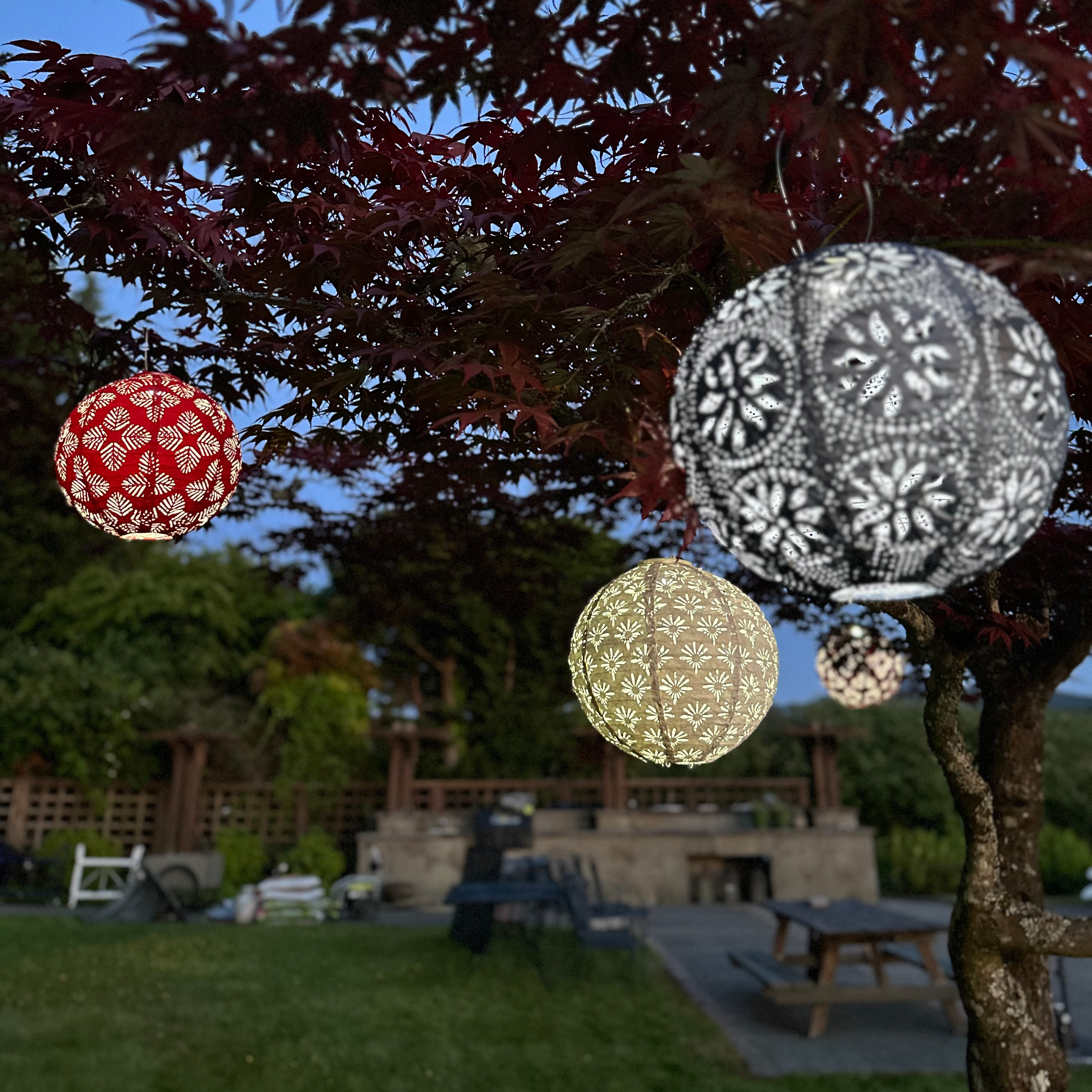 Allsop Soji Stella Red White Blue Solar Lantern 3-pack | Heirloom Boulevard