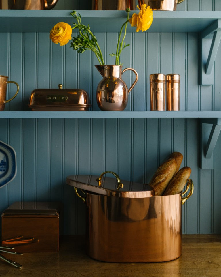Galley & Fen Copper Bread Box with Brass Handles | Heirloom Boulevard