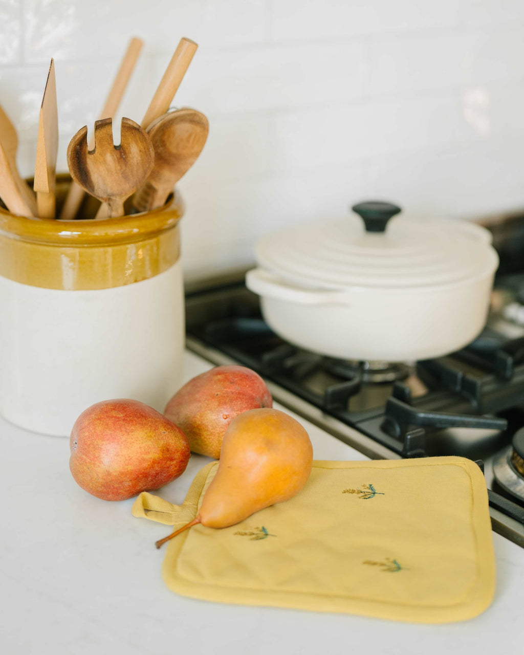 Galley & Fen Yellow Embroidered Pot Holder | Heirloom Boulevard