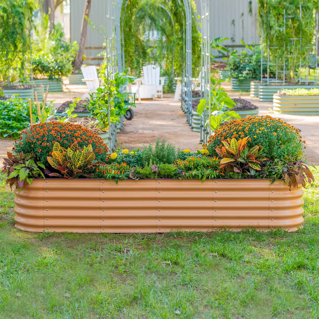 Vego Garden 17" Tall 9 In 1 Large Modular Metal Raised Garden Bed Kit | Heirloom Boulevard