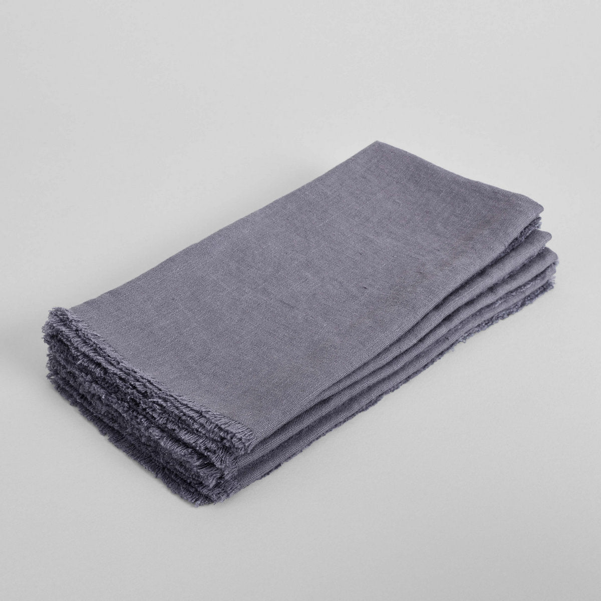 Bloomist Fringed Linen Napkin Dark Grey | Heirloom Boulevard