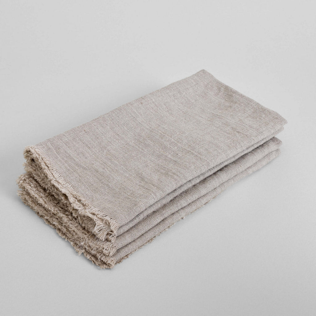 Bloomist Fringed Linen Napkin Natural Flax | Heirloom Boulevard