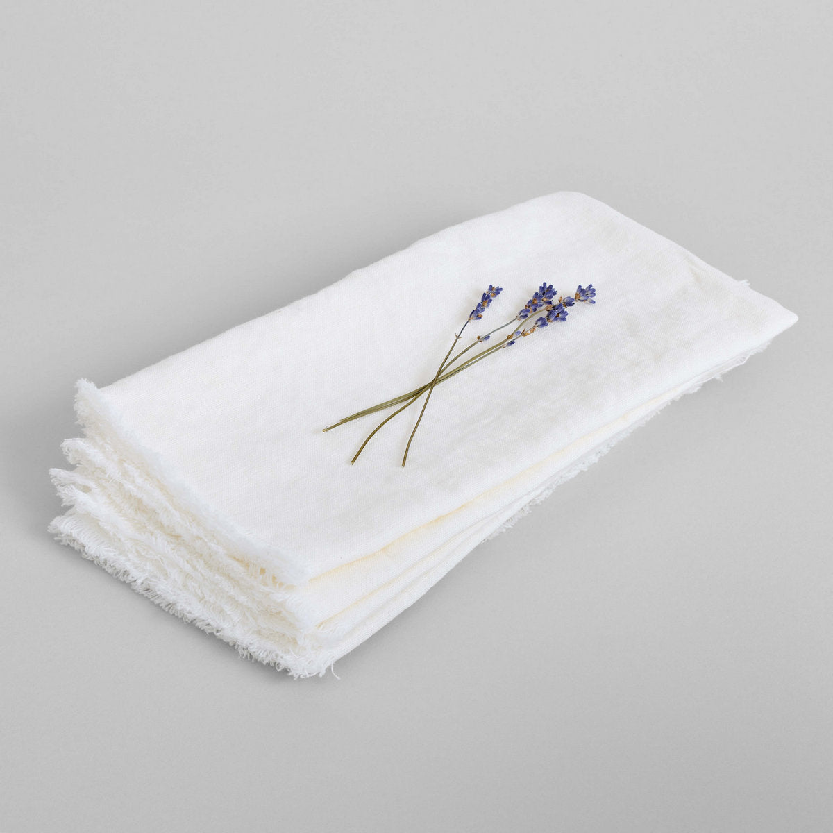 Bloomist Fringed Linen Napkin White | Heirloom Boulevard