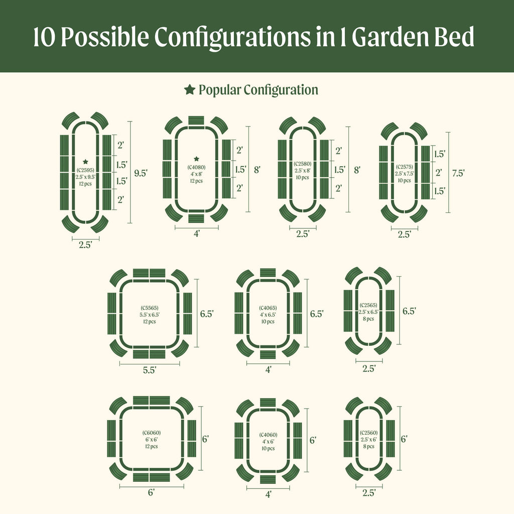 Vego Garden 17" Tall 10 In 1 Jumbo Modular Metal Raised Garden Bed Kit | Heirloom Boulevard