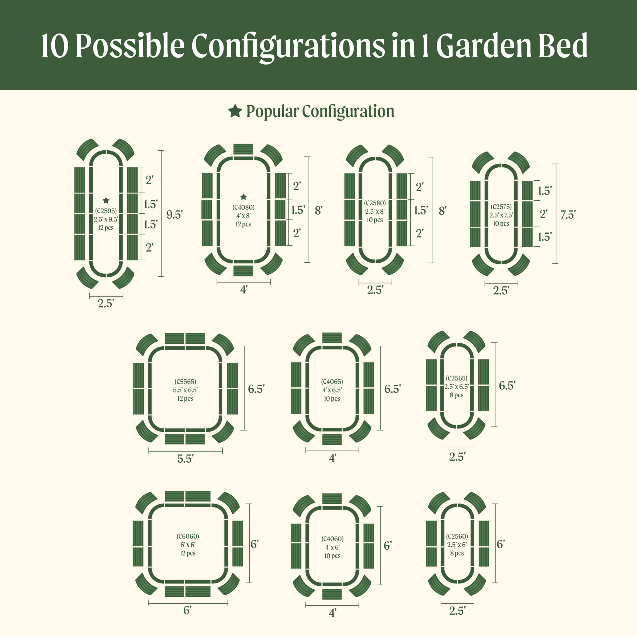 Vego Garden 17" Tall 10 In 1 Jumbo Modular Metal Raised Garden Bed Kit | Heirloom Boulevard