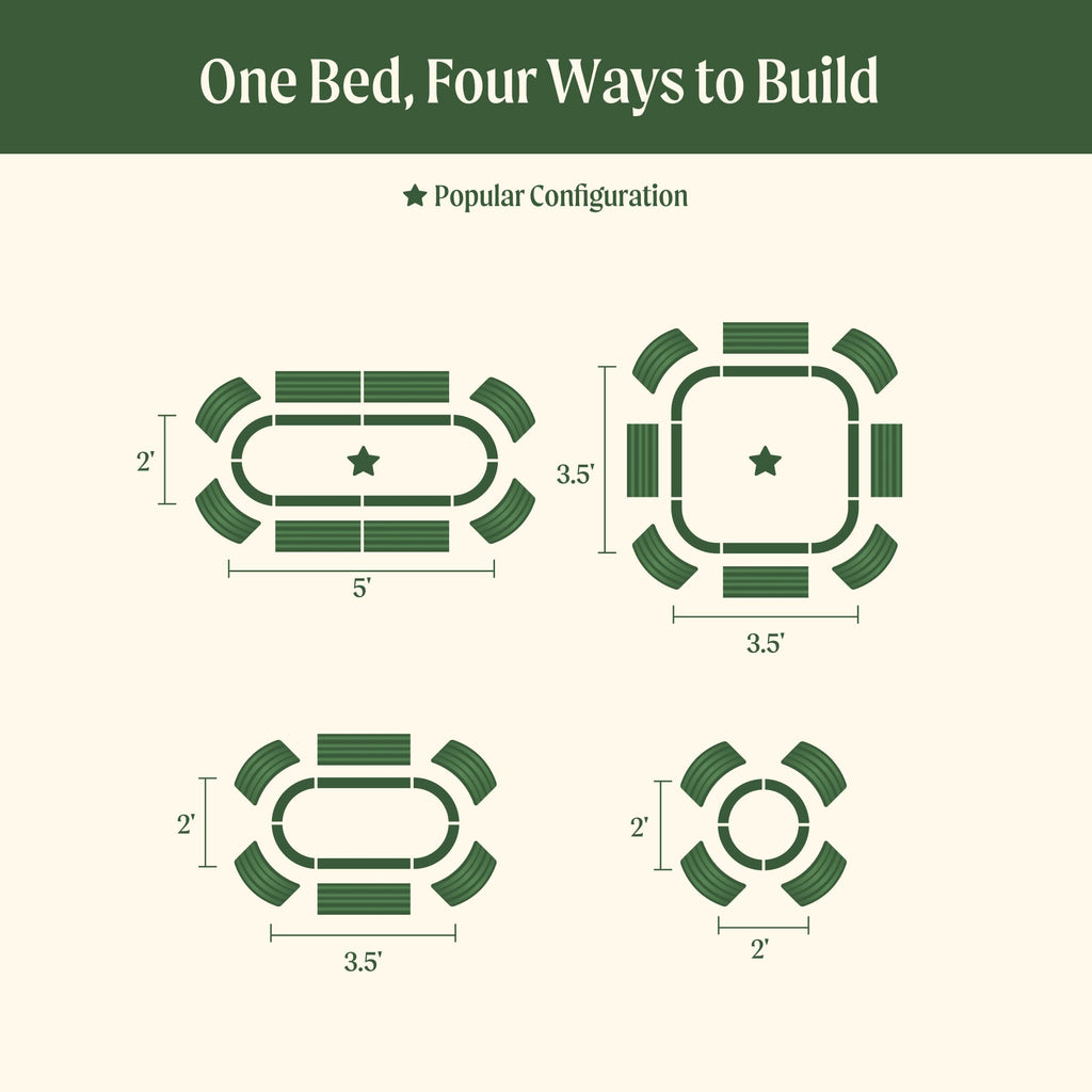 Vego Garden 17" Tall 4 In 1 Small Modular Metal Raised Garden Bed Kit | Heirloom Boulevard