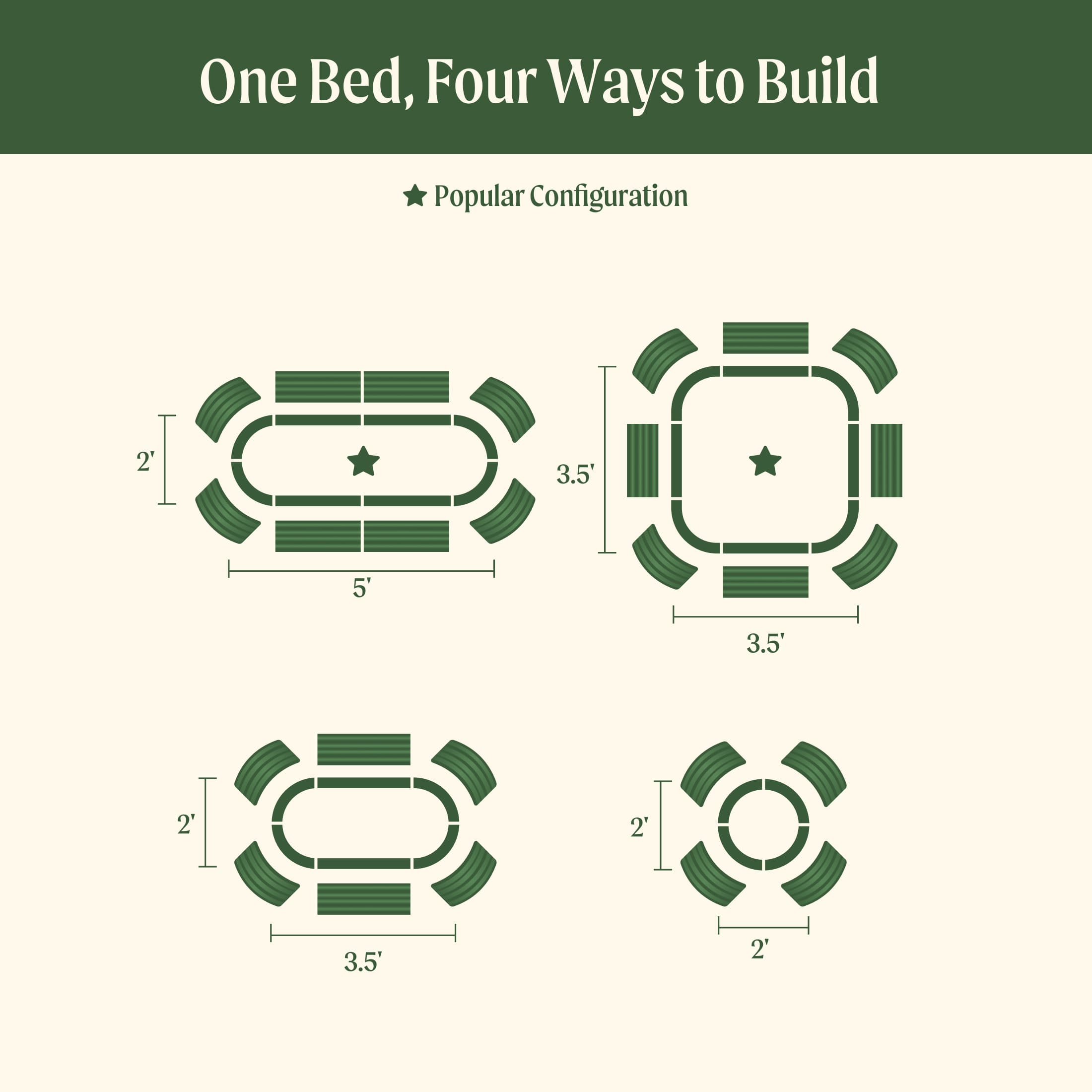 Vego Garden 17" Tall 4 In 1 Small Modular Metal Raised Garden Bed Kit | Heirloom Boulevard