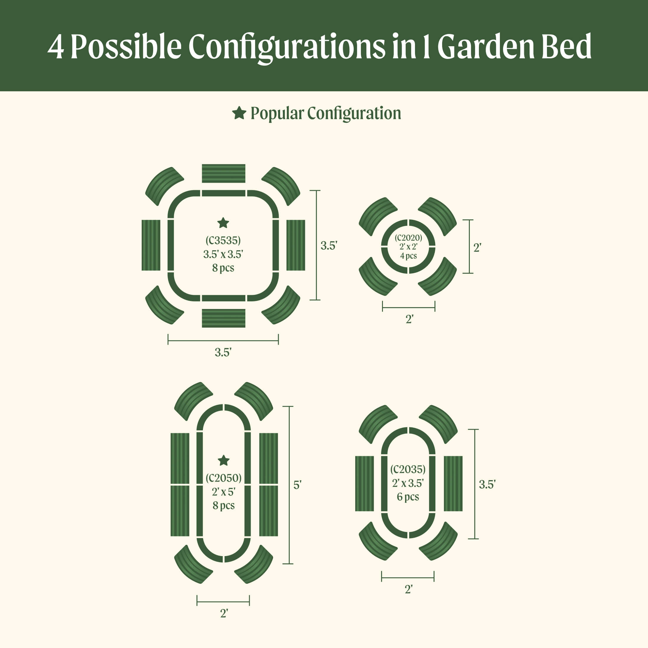 Vego Garden 17" Tall 4 In 1 Small Modular Metal Raised Garden Bed Kit | Heirloom Boulevard