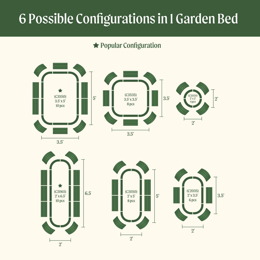 Vego Garden 17" Tall 6 In 1 Medium Modular Metal Raised Garden Bed Kit | Heirloom Boulevard