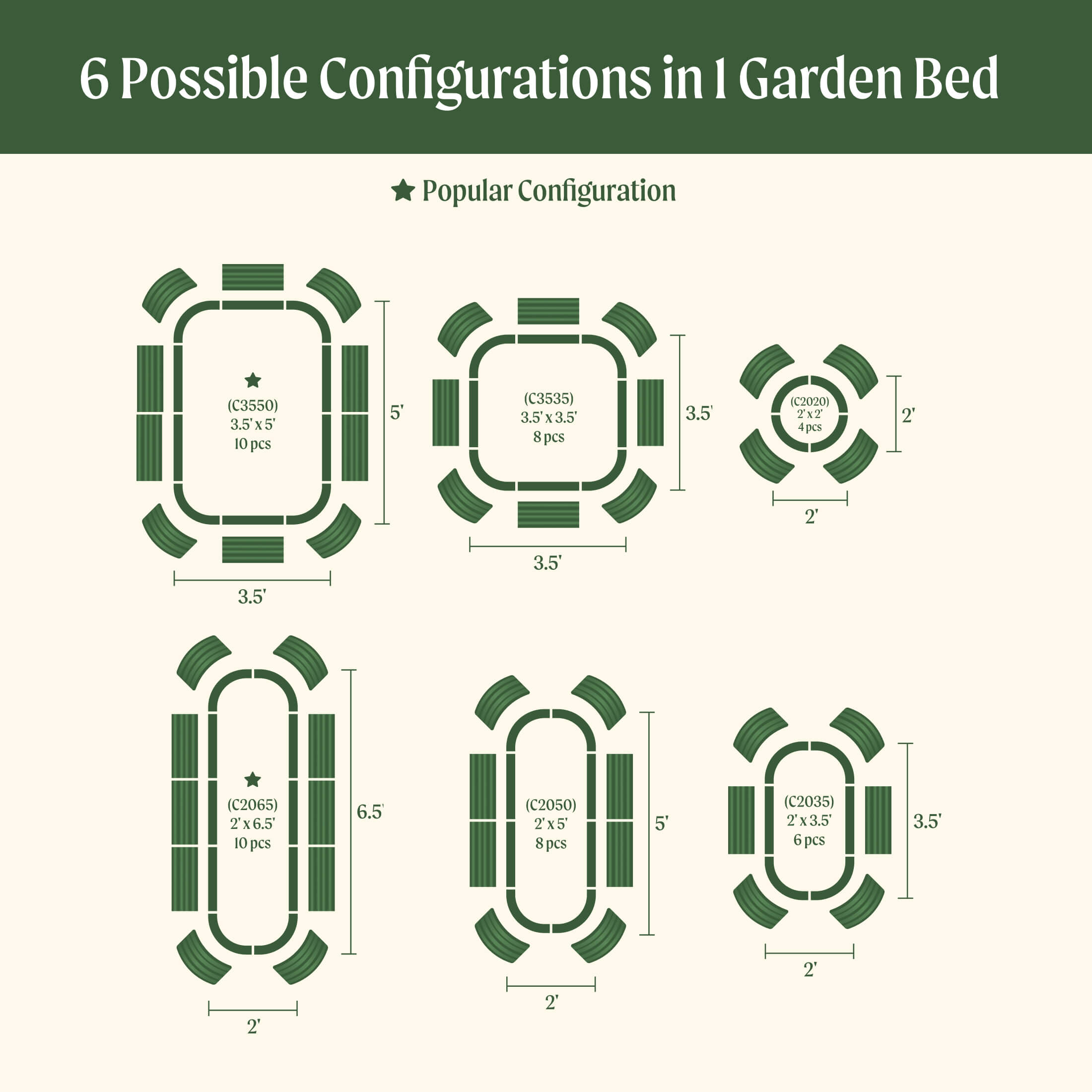 Vego Garden 17" Tall 6 In 1 Medium Modular Metal Raised Garden Bed Kit | Heirloom Boulevard