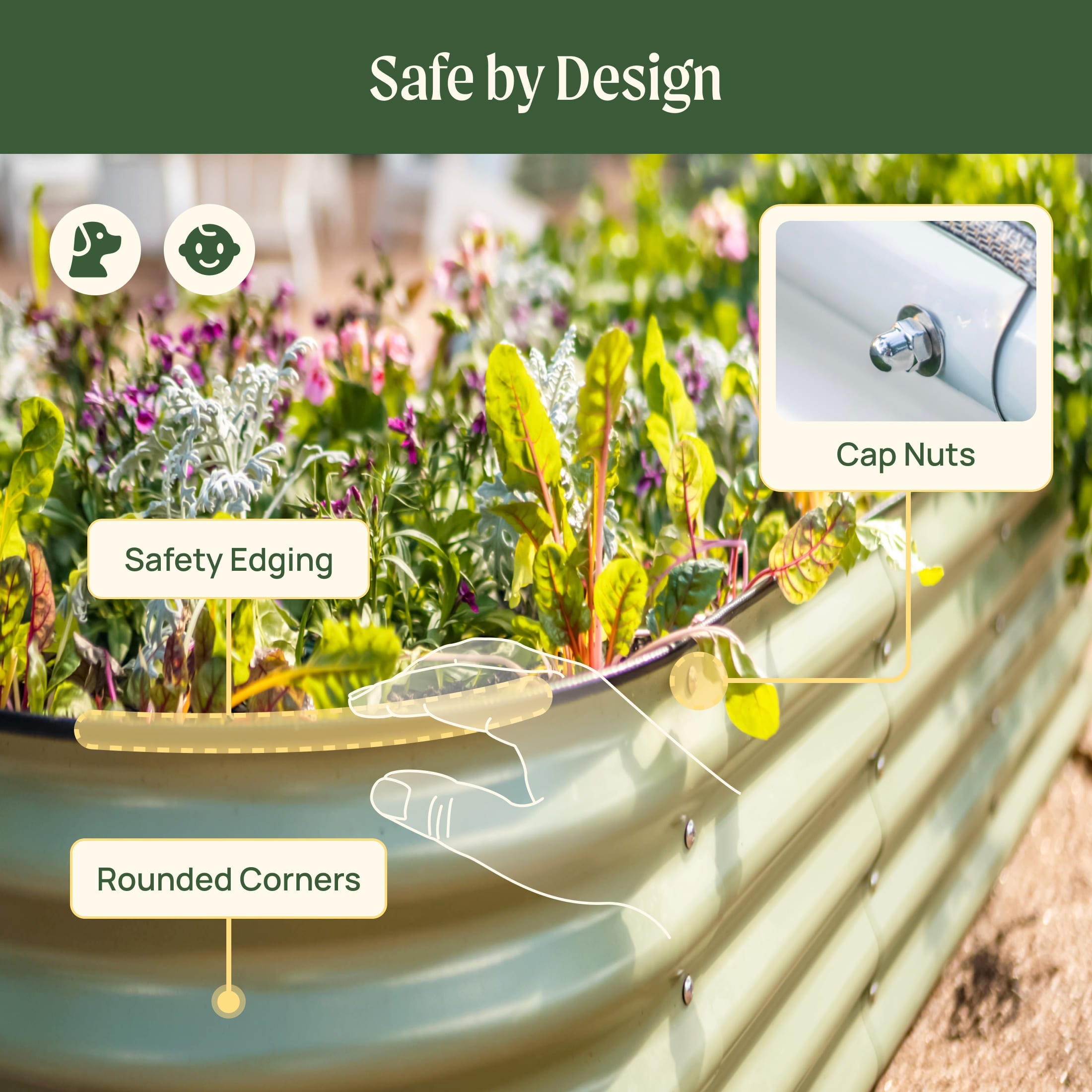 Vego Garden 17" Tall 6 In 1 Medium Modular Metal Raised Garden Bed Kit