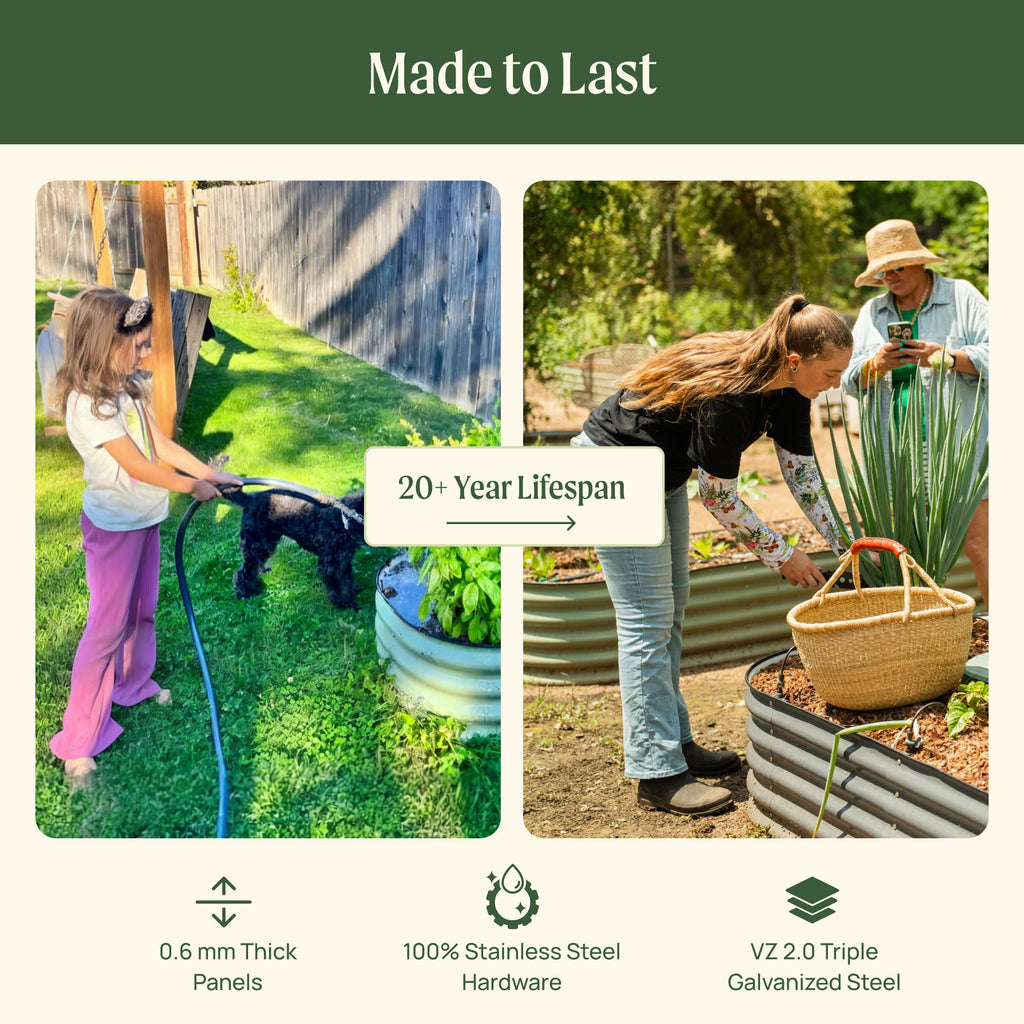 Vego Garden 17" Tall 9 In 1 Large Modular Metal Raised Garden Bed Kit | Heirloom Boulevard