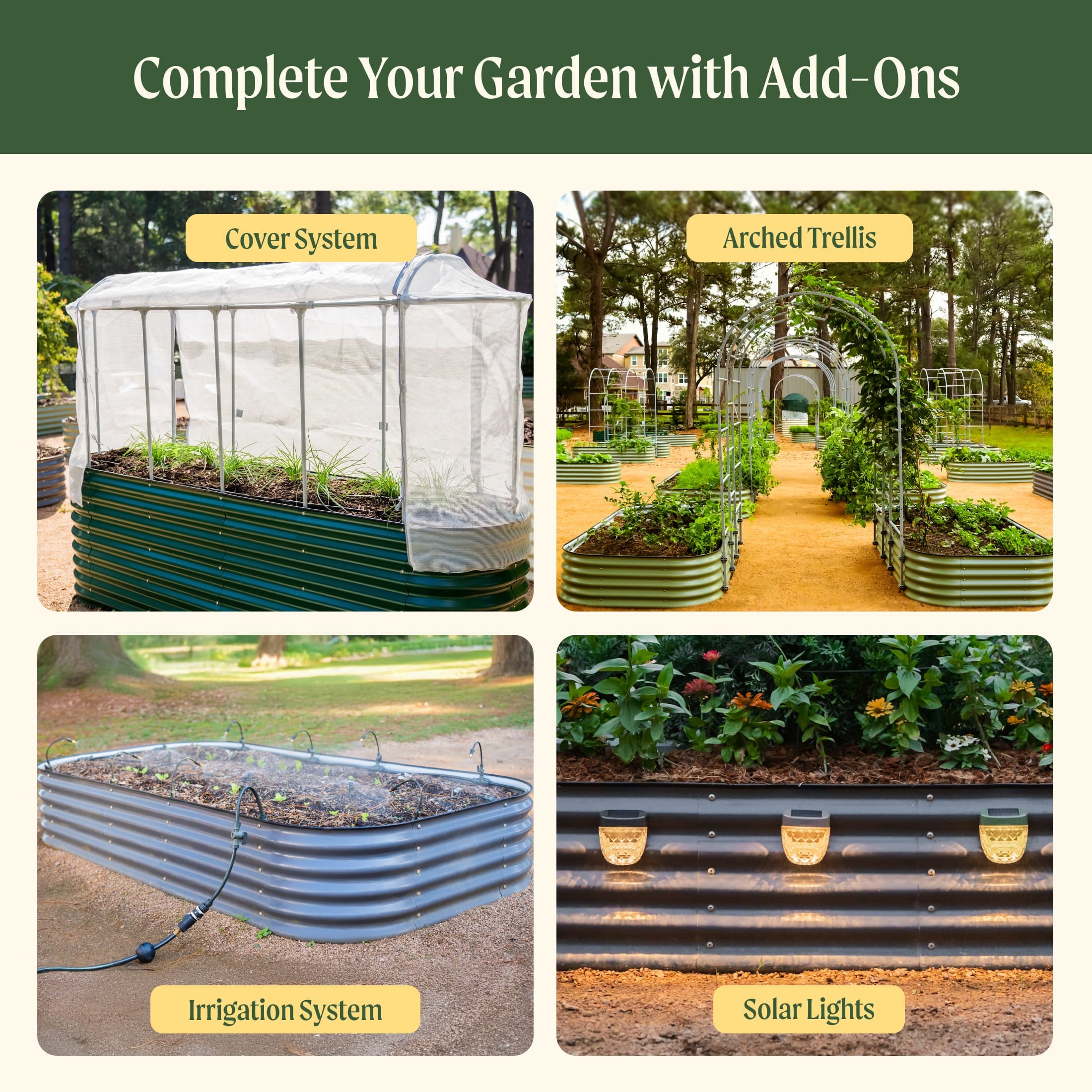 Vego Garden 17" Tall 9 In 1 Large Modular Metal Raised Garden Bed Kit | Heirloom Boulevard