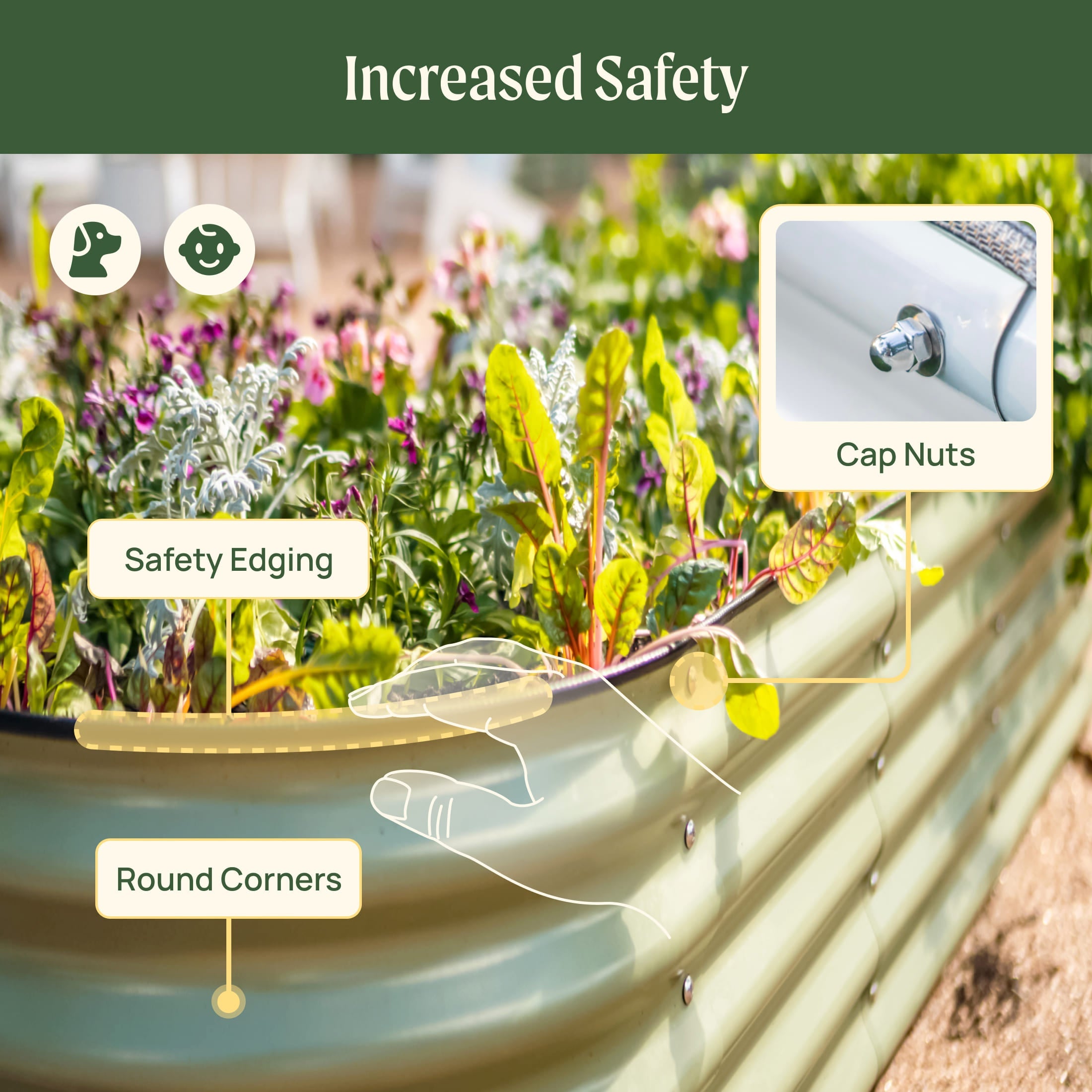 Vego Garden 17" Tall 6 In 1 Medium Modular Metal Raised Garden Bed Kit | Heirloom Boulevard