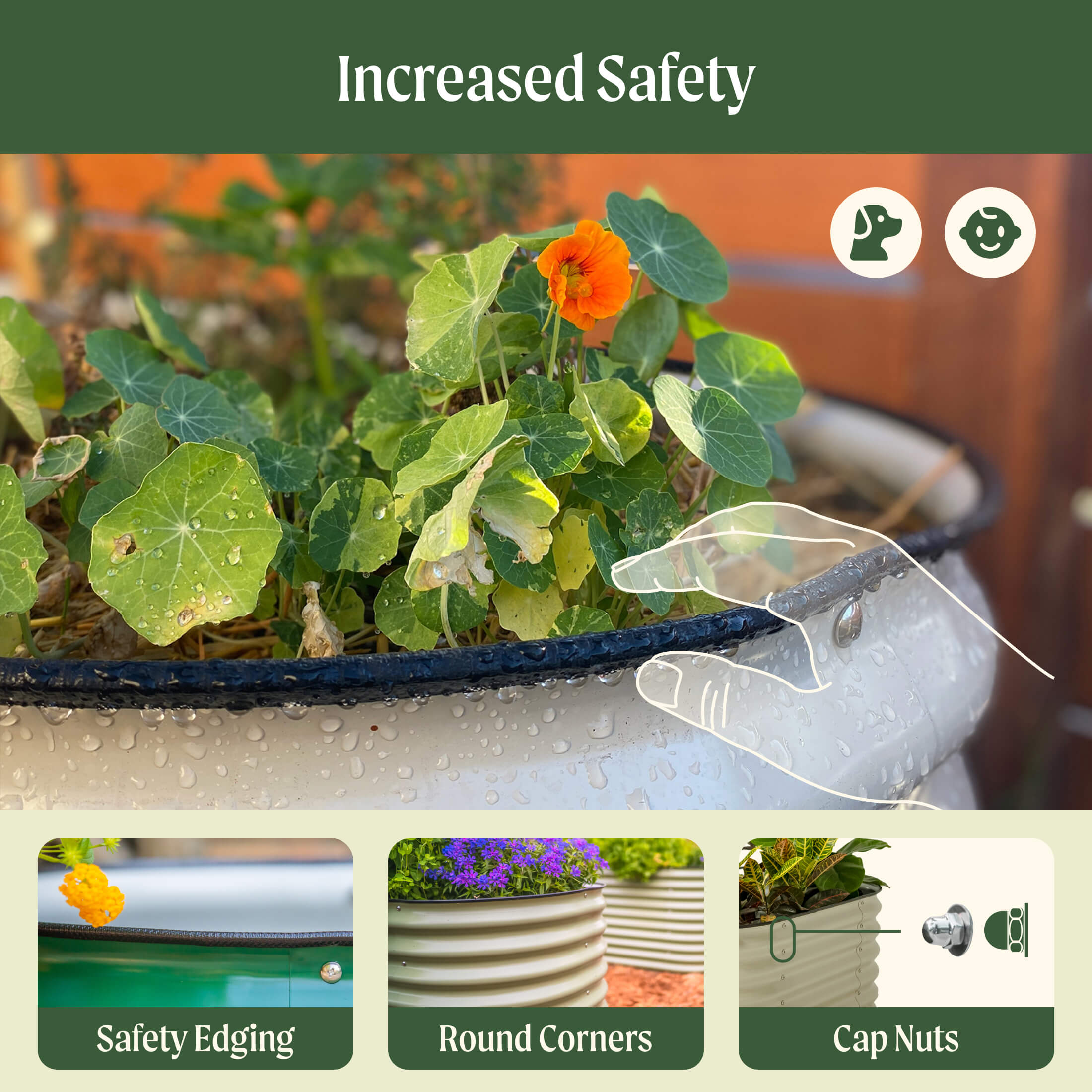 Vego Garden 17" Tall 10 In 1 Jumbo Modular Metal Raised Garden Bed Kit | Heirloom Boulevard