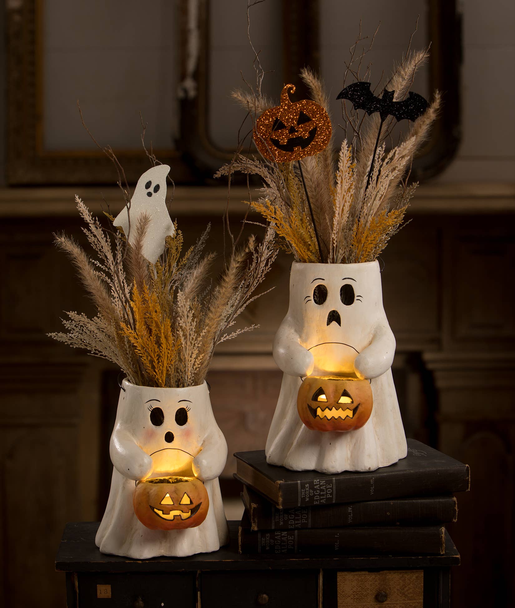 Scaredy Boo With Pumpkin Bucket Paper Mache Quirks! | Heirloom Boulevard